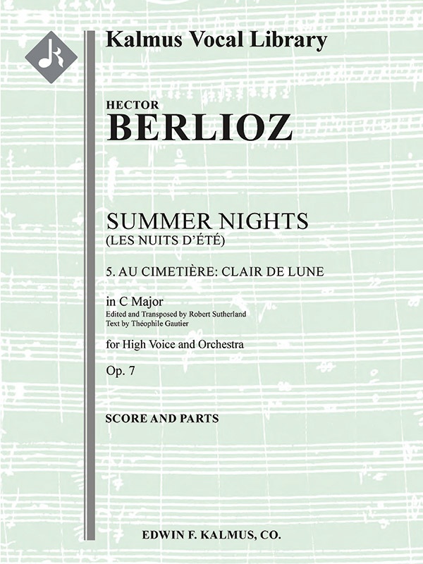 Summer Nights, Op. 7 (Les Nuits D'ete): 5. Au Cimitiere: Clair De Lune (Transposed In C) Score And Parts