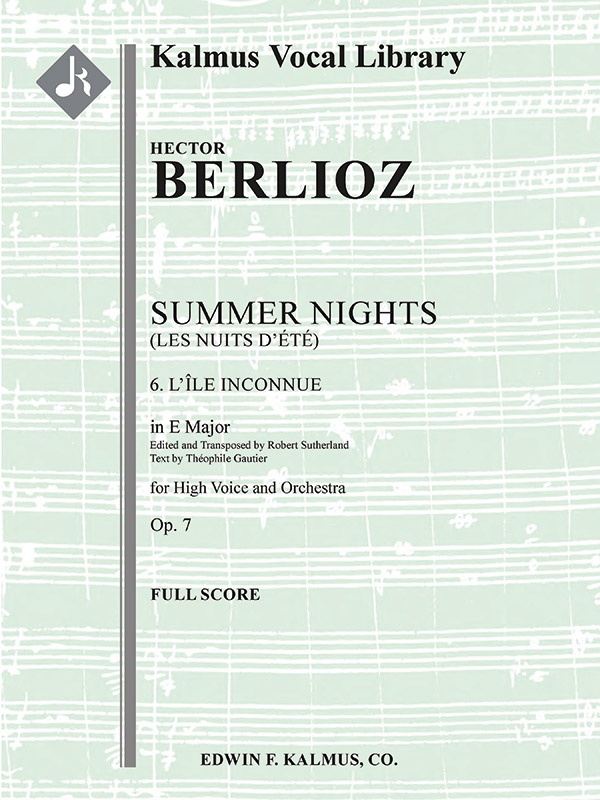 Summer Nights, Op. 7 (Les Nuits D'ete): 6. L'isle Inconnue (Transposed In E) Full Score