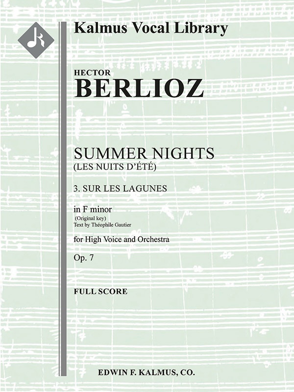 Summer Nights, Op. 7 (Les Nuits D'ete): 3. Sur Les Lagunes (Original Key Of F Minor) Score And Parts