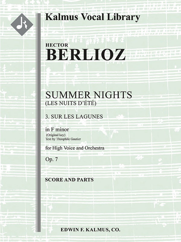 Summer Nights, Op. 7 (Les Nuits D'ete): 3. Sur Les Lagunes (Original Key Of F Minor) Score And Parts