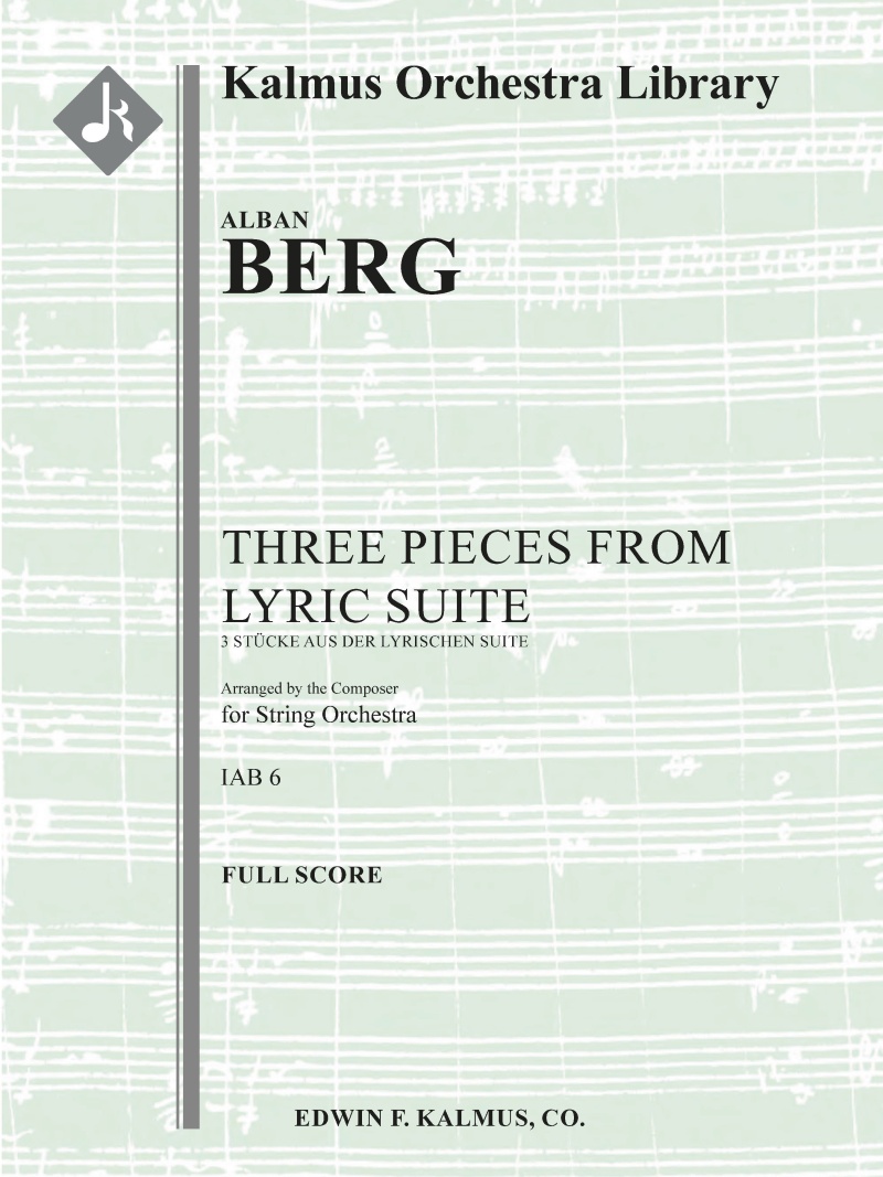 Three Pieces From The Lyric Suite (3 StüCke Aus Der Lyrischen Suite) Conductor Score