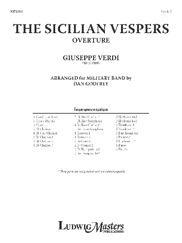 Sicilian Vespers, The: Overture Conductor Score
