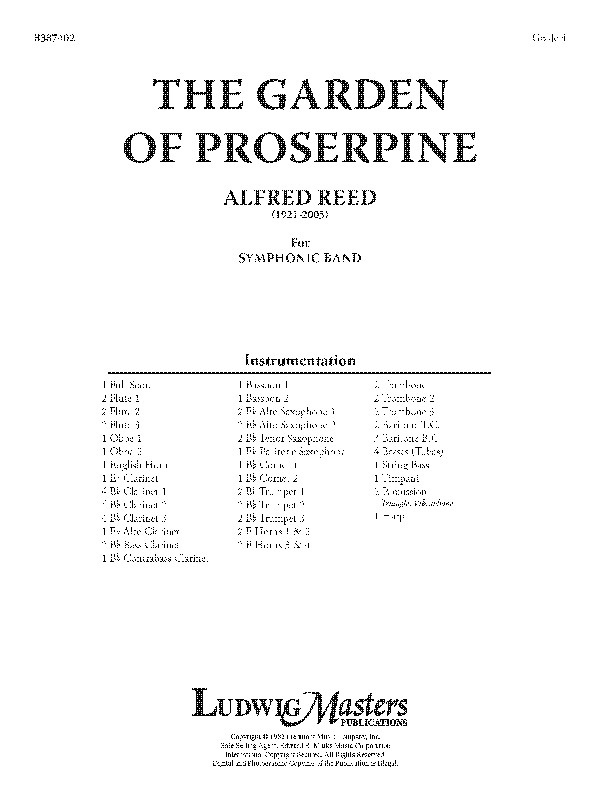 The Garden Of Proserpine Full Score