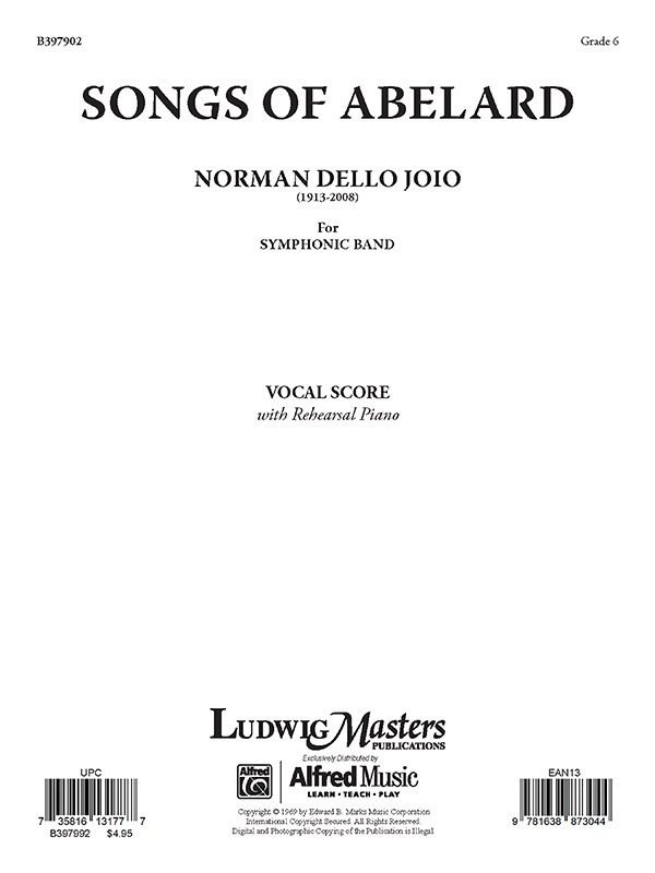 Songs Of Abelard For Band And Voice (Opt.) Conductor Score