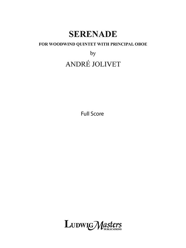 Serenade For Wind Quintet With Principal Oboe Score