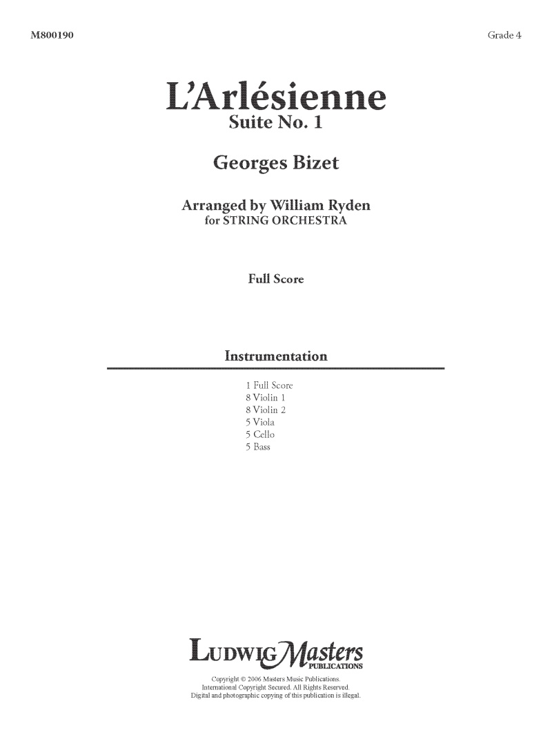 L'arlesienne Suite No. 1 Full Score