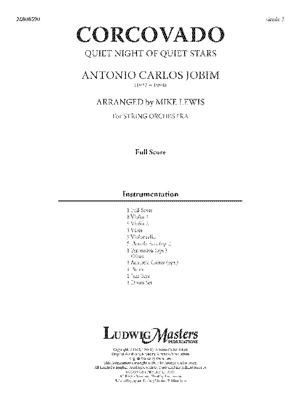 Corcovado (Quiet Night Of Quiet Stars) Conductor Score