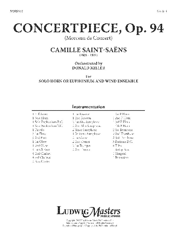 Concertpiece, Op. 94 Conductor Score