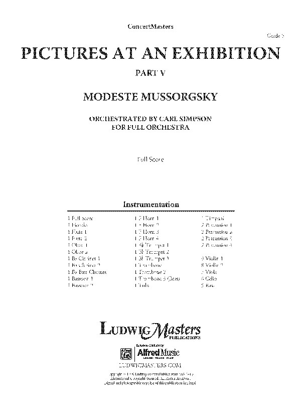 Pictures At An Exhibition, Part 5 Conductor Score