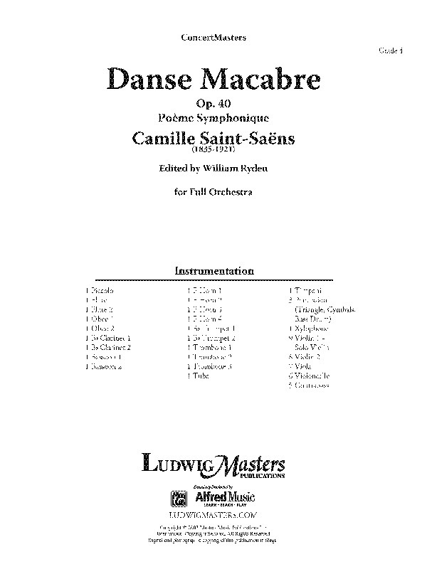 Danse Macabre, Op. 40 Full Orchestra