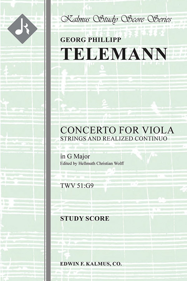 Concerto For Viola In G, Twv 51:G9 Study Score