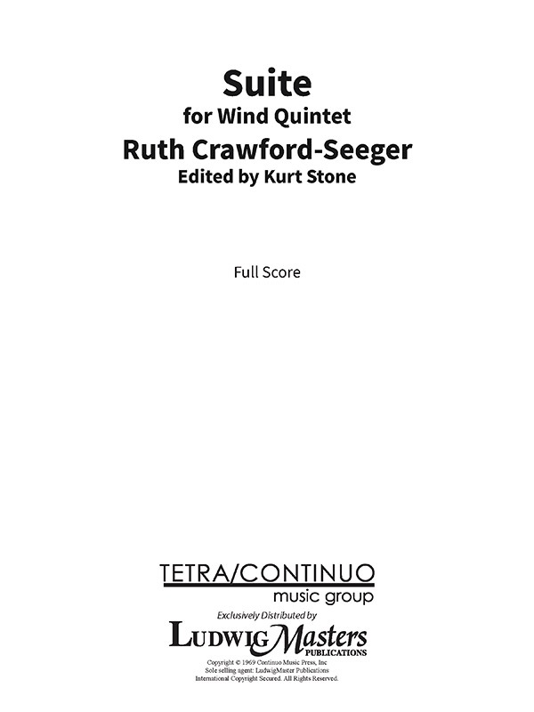 Suite For Wind Quintet Full Score