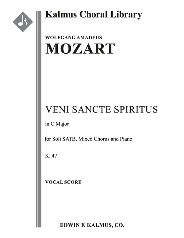 Veni Sancte Spiritus, K. 47 Vocal Score