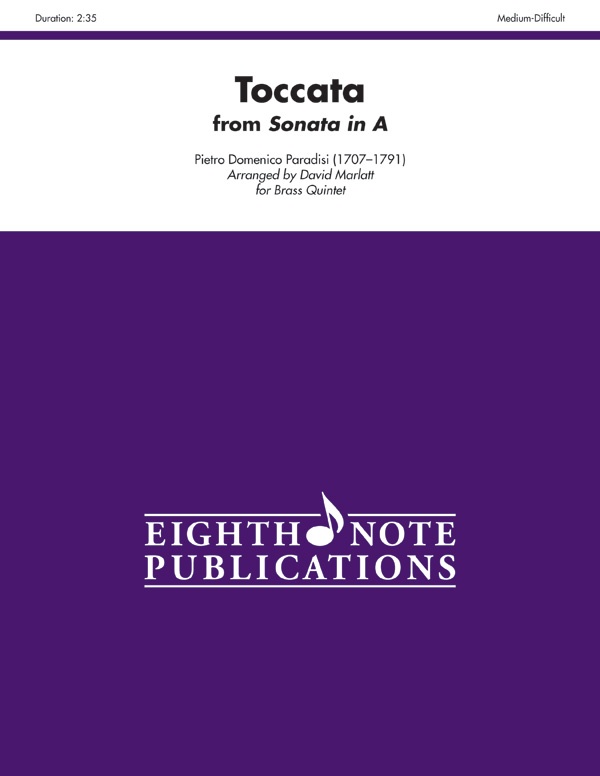 Toccata (From Sonata In A) Score & Parts