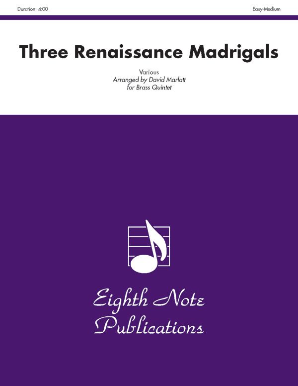 Three Renaissance Madrigals Score & Parts