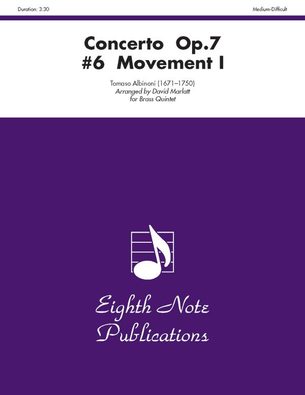 Concerto, Opus 7, No. 6 (Movement I) Score & Parts