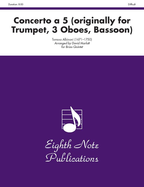 Concerto A 5 (Originally For Trumpet, 3 Oboes, Bassoon) Score & Parts