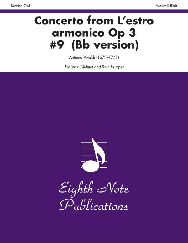 Concerto (From L'estro Armonico, Op 3 #9) (B-Flat Version) Score & Parts