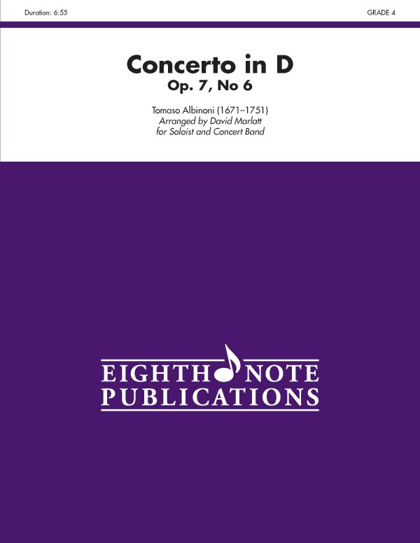 Concerto In D, Opus 7, No. 6 For Soloist And Concert Band Conductor Score