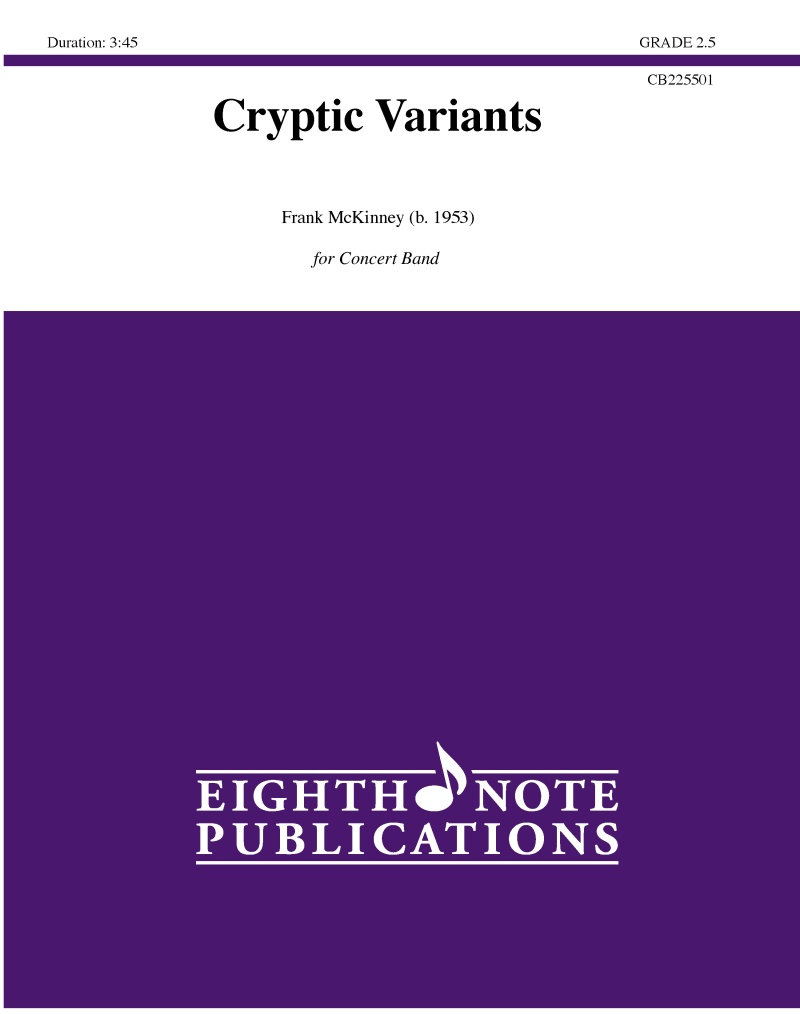 Cryptic Variants For Concert Band Conductor Score & Parts