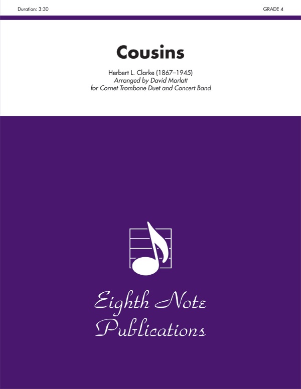 Cousins Cornet And Trombone Duet And Concert Band Conductor Score & Parts