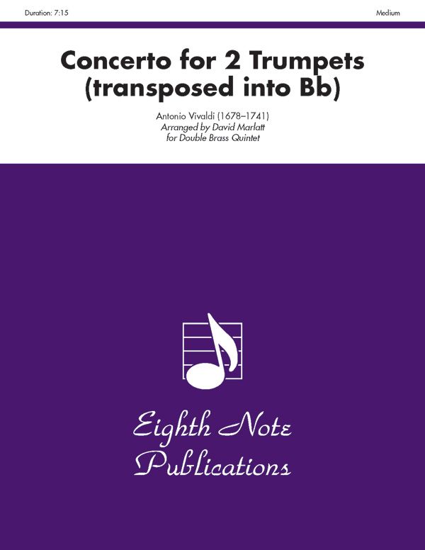 Concerto For 2 Trumpets (Transposed Into B-Flat) Score & Parts