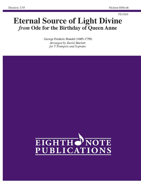 Eternal Source of Light Divine from Ode for the Birthday of Queen Anne Score & Parts