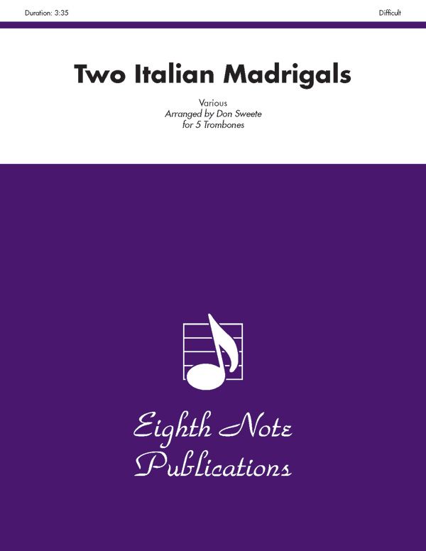 Two Italian Madrigals Score & Parts