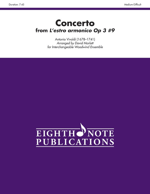 Concerto (From L'estro Armonico Opus 3, No. 9) Score & Parts