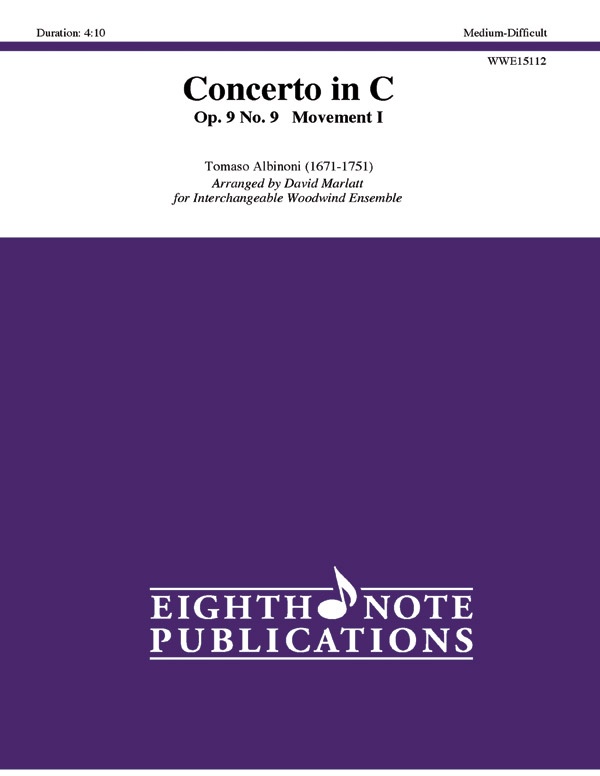 Concerto In C Opus 9, No. 9 -- Movement I Score & Parts