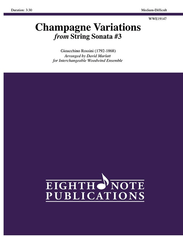Champagne Variations From String Sonata #3 Score & Parts