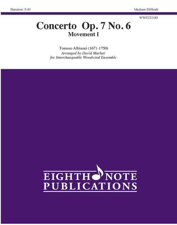 Concerto Op. 7 No. 6 Movement I Score & Parts
