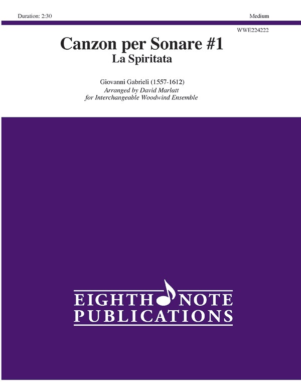 Canzon Per Sonare #1 La Spiritata Conductor Score & Parts