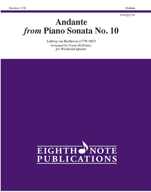 Andante From Piano Sonata No. 10 Score & Parts