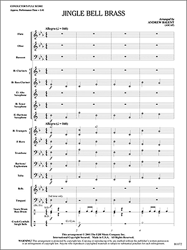 Jingle Bell Brass Conductor Score