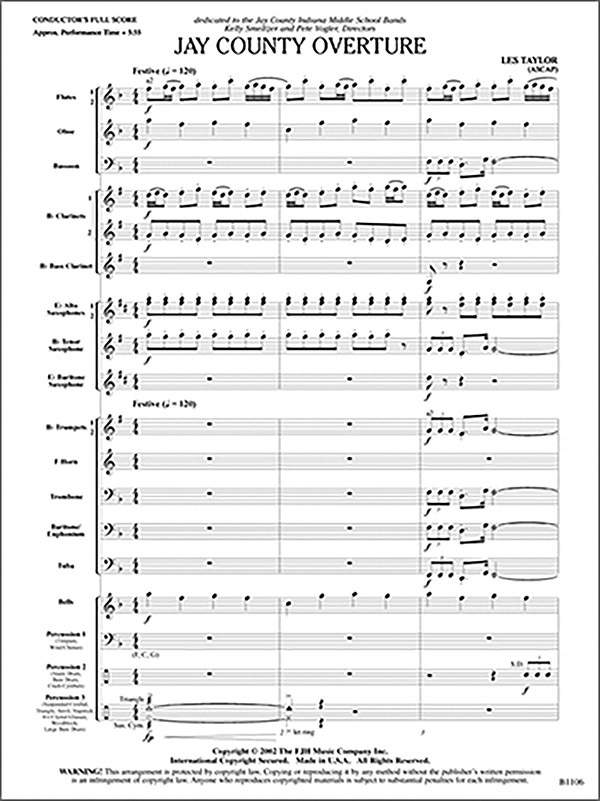 Jay County Overture Conductor Score & Parts
