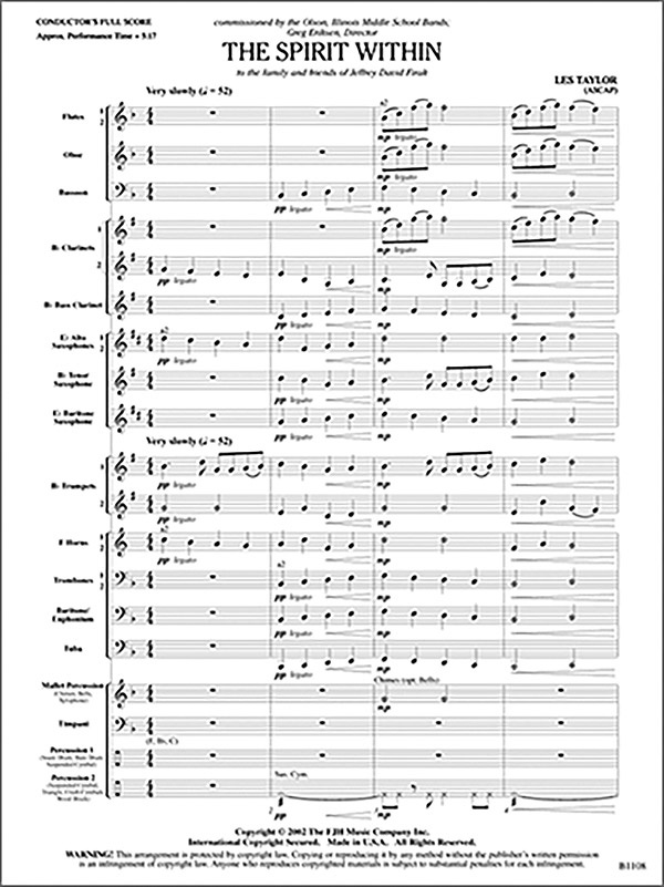 The Spirit Within Conductor Score & Parts