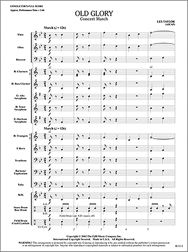 Old Glory Conductor Score