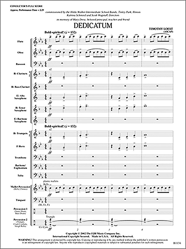 Dedicatum Conductor Score & Parts