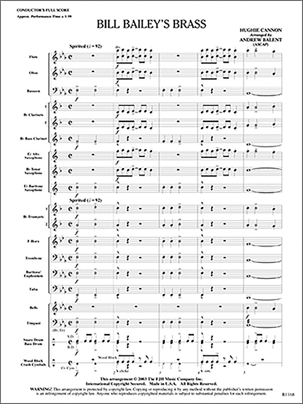 Bill Bailey's Brass Conductor Score & Parts