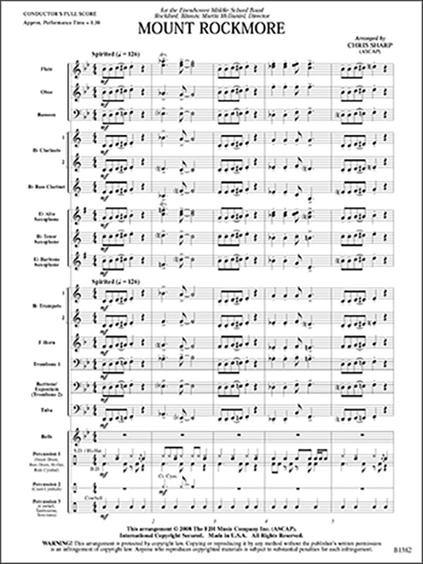 Mount Rockmore Conductor Score & Parts