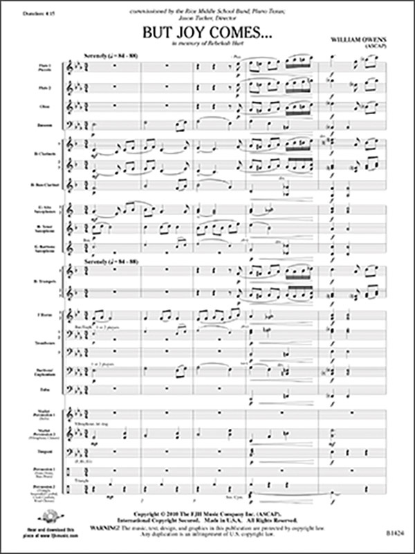 But Joy Comes... Conductor Score & Parts