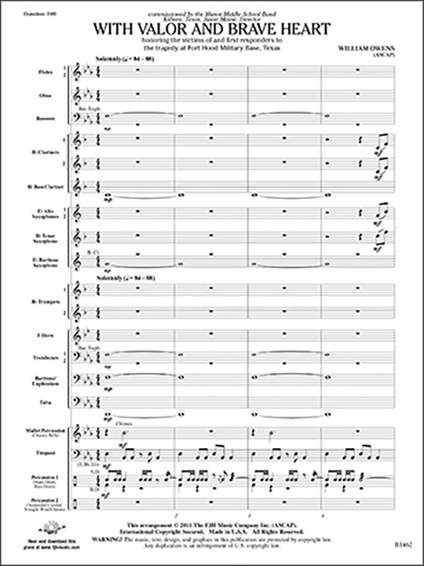 With Valor And Brave Heart Conductor Score & Parts