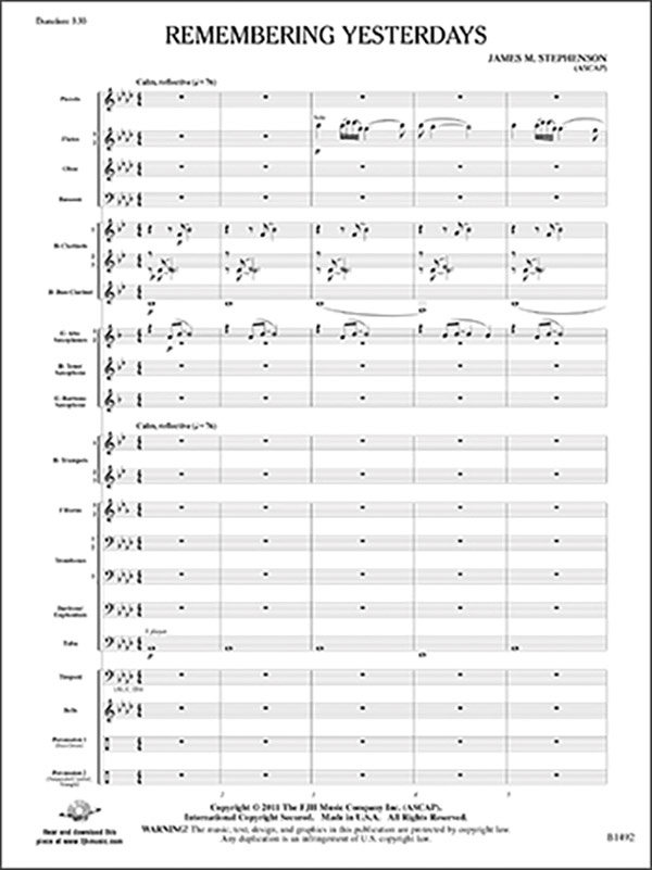 Remembering Yesterdays Conductor Score