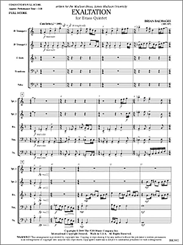 Exaltation Conductor Score & Parts