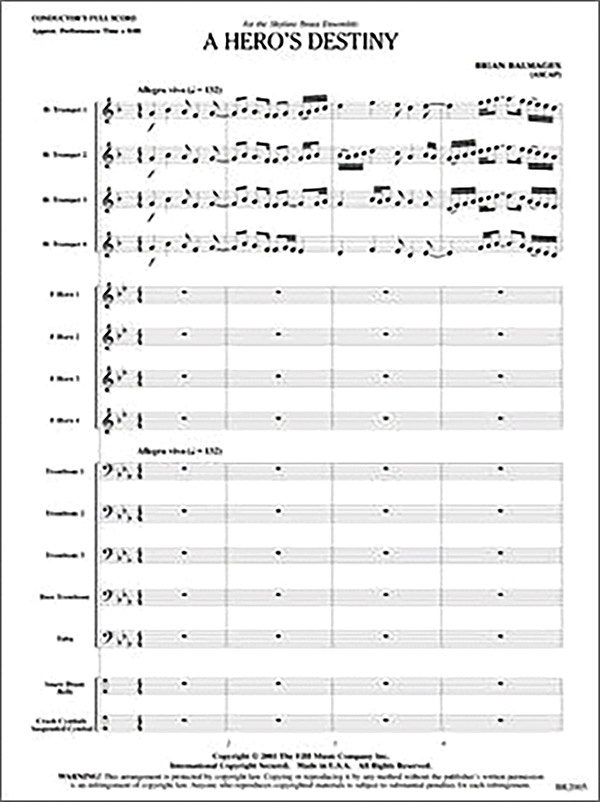 A Hero's Destiny Conductor Score & Parts