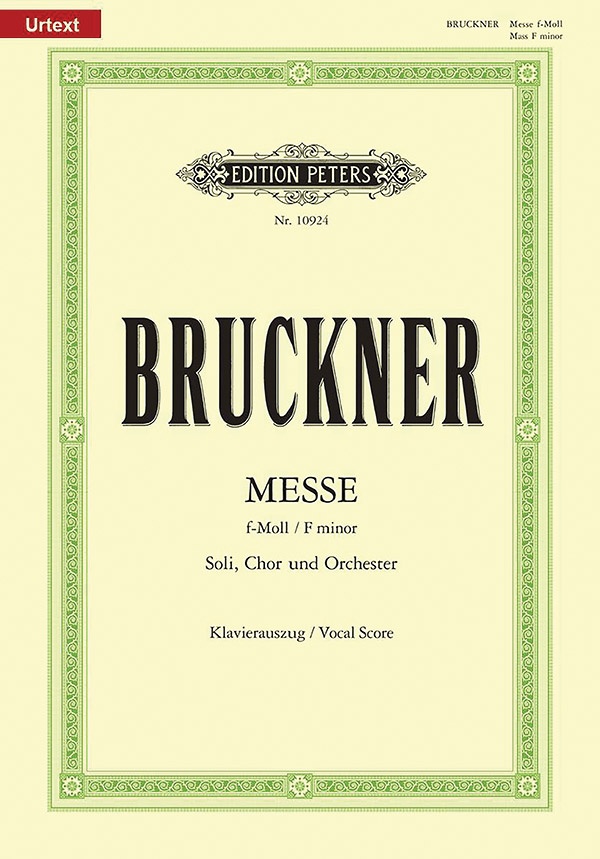 Mass In F Minor Wab 28 (Vocal Score) For Satb Soli, Choir And Orchestra, Urtext Book