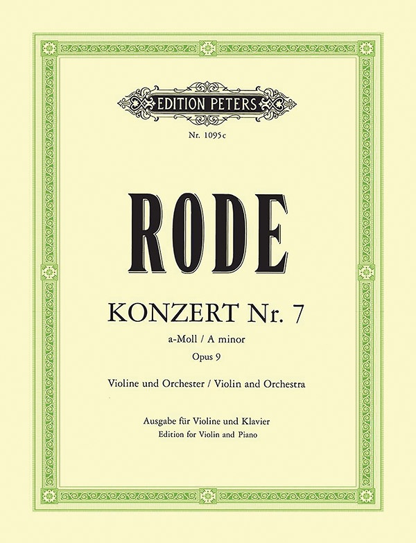 Violin Concerto No. 7 In A Minor Op. 9 (Edition For Violin And Piano) Book