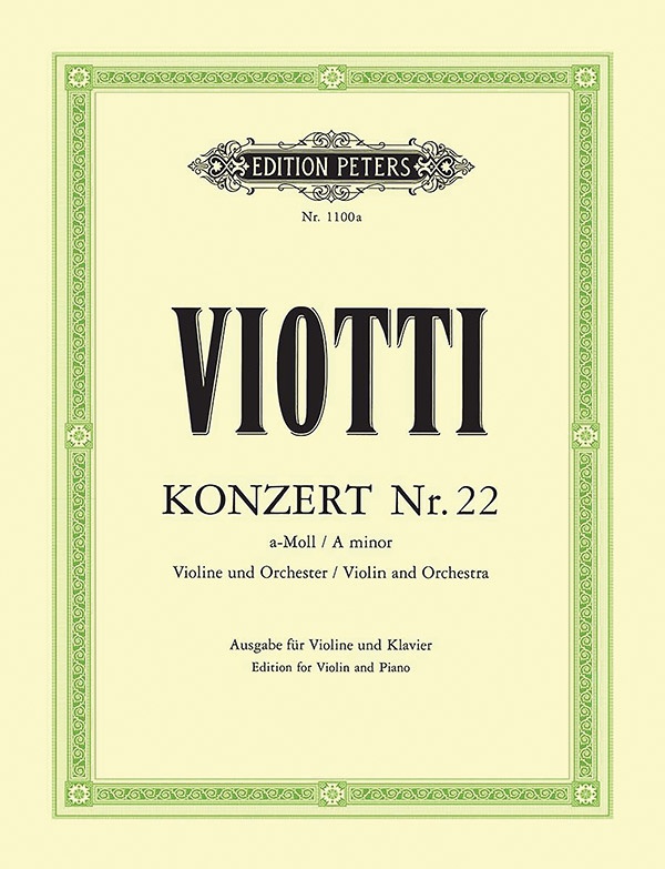 Violin Concerto No. 22 In A Minor (Edition For Violin And Piano) Book