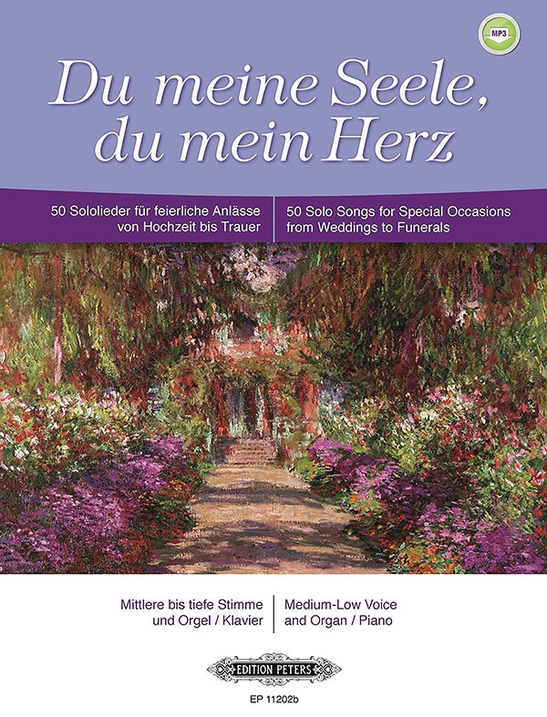 Du Meine Seele, Du Mein Herz For Voice And Piano/Organ (Medium/Low Voice) 50 Songs For Occasions From Weddings To Funerals (Ger/Eng) Book